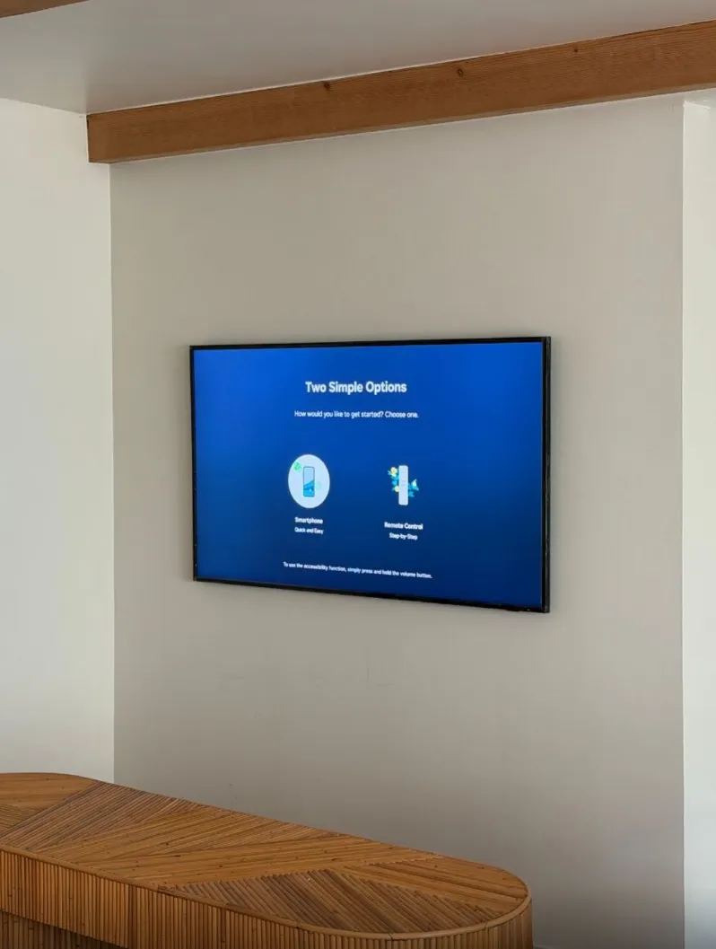 TV mounted with cables hidden inside the wall