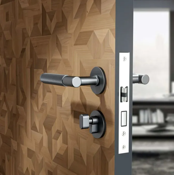 Smart lock installed on a front door