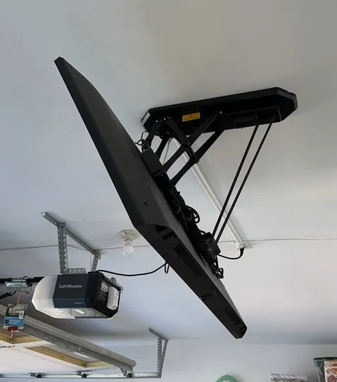 Ceiling-mounted TV installation