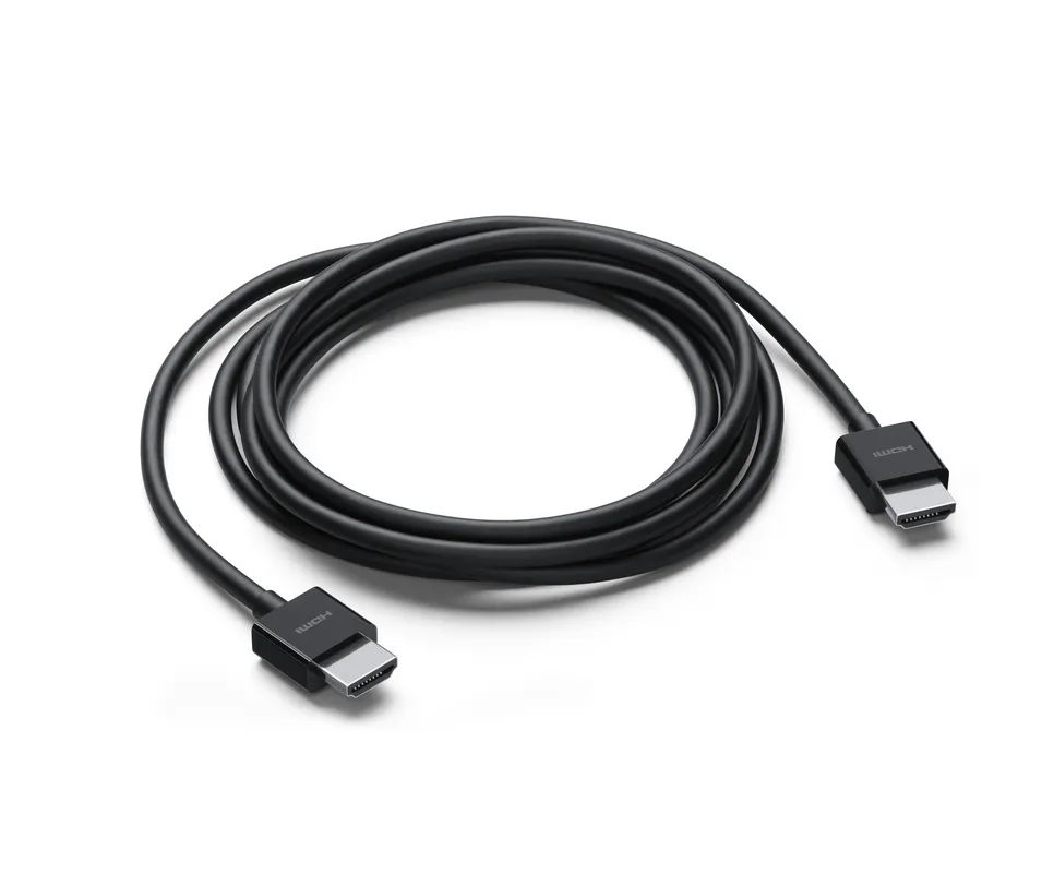 Extension cord and HDMI routing for a wall-mounted TV