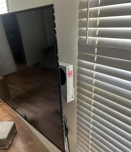 Gaming area with organized HDMI connections