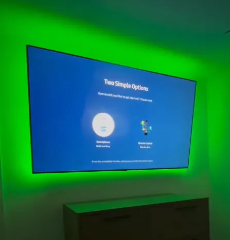 Color-changing LED bias lighting install