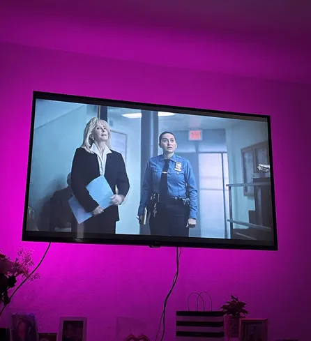 Finished LED lighting project in a living room