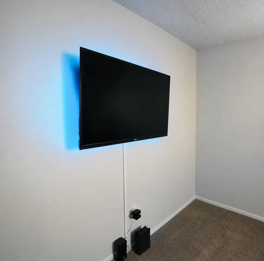 Cable raceway concealment along a TV wall
