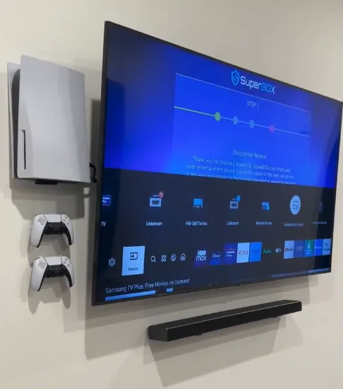 Soundbar with clean HDMI ARC cable routing