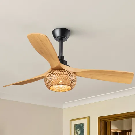 Ceiling fan with light kit installed in a bedroom