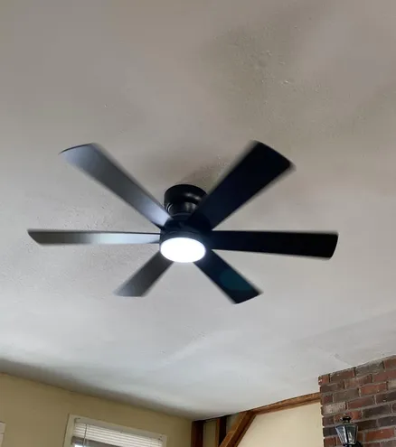 Finished ceiling fan installation project