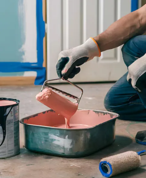 Accent wall with clean lines and even paint coverage