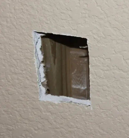 Paint-ready wall patching after cable install cutout