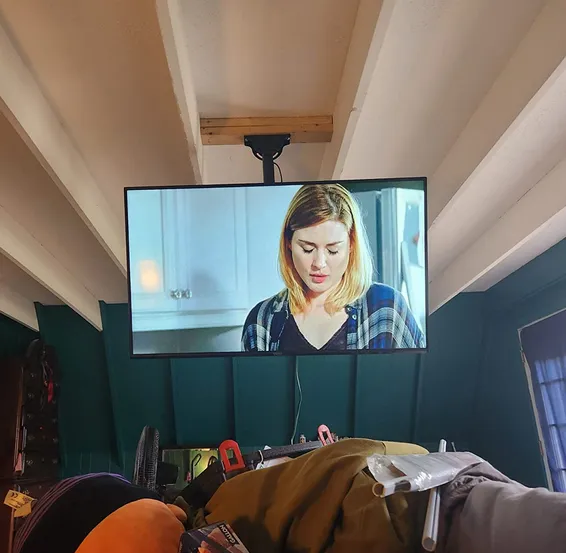 Premium ceiling TV mounting project
