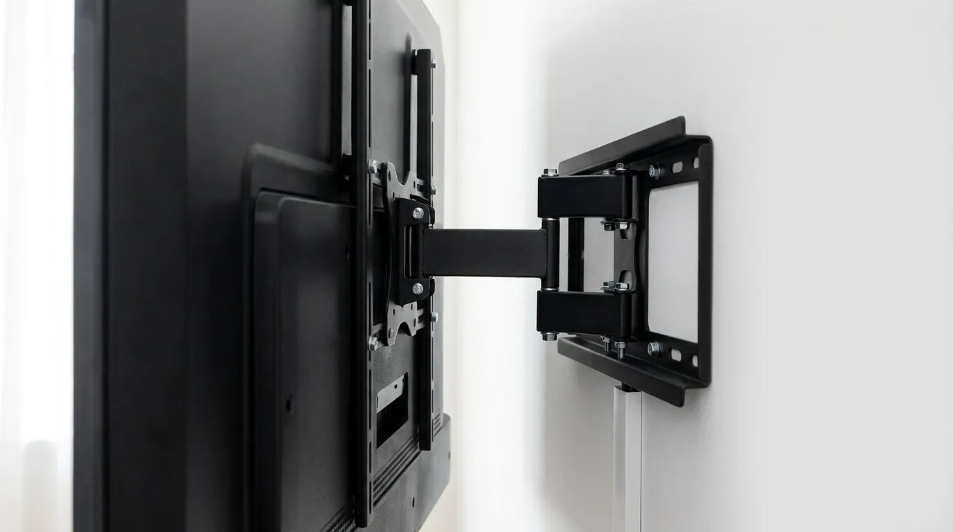 Close-up of a precision wall mount installation